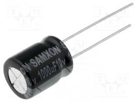ELEKTROLYYTTIKONDENSAATTORI - THT - 1000UF - 10VDC - Elektrolyyttikondensaattorit - pysty - KM100010 - 2
