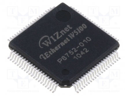 IC: ETHERNET-OHJAIMET - 8BIT BUS,SPI - LQFP80 - -40÷85°C - CH: 4 - Mikropiirit - ETHERNET liitäntä - W5100 - 1