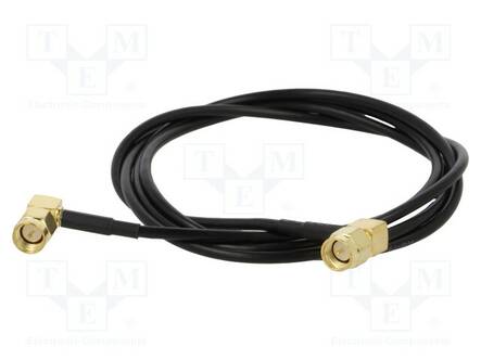 KAAPELI - 1M - SMA UROS,MOLEMMIN PUOLIN - MUSTA - KULMA - 50OHM - Antennijohdot - SMA-06-1.0 - 1