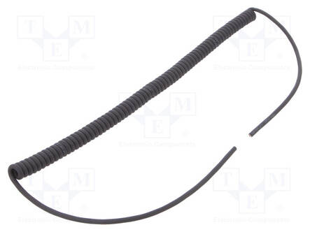 KIERREKAAPELI - 2X0,14MM2 - SUOJATTU,KUPARILANKAPUNOS - PUR - MUSTA - Spiraalikaapelit - HELUKABEL-85900 - 1