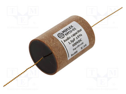 KONDENSAATTORI: KUPARI-POLYPROPYLEENI-PAPERI - 1,5UF - 600VDC - ±5% - Kondensaattorit MKP - KPCU01-1.5U600 - 1