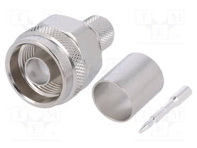 LIITIN: N - PISTOKE - UROS - SUORA - 50OHM - PURISTETTAVA - HOPEOITU - N liittimet - J01020A0110 - 2