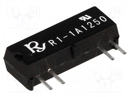 RELE: TYHJIÖRELE - SPST-NO - UKELAN: 12VDC - 1A - MAX.250VDC - 10VA - PCB - Reedreleet - R1-1A1250 - 1