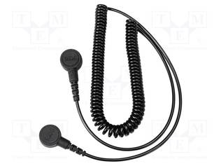 LIITÄNTÄKAAPELI - ESD,KIERRE-MUSTA - 1MOHM - 2,4M - ESD lisätarvikkeet - JBC-TM20 - 1