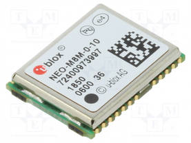 MODUULI: GPS/BEIDOU - ±2,5M - NMEA,RTCM,UBX - -167DBM - 1,7÷3,6VDC - GNSS (GPS) moduulit - NEO-M8M-0 - 1