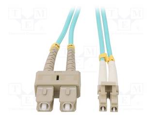 VALOKUITU PATCH-KAAPELI - OM4 - LC/UPC,SC/UPC - 3M - 50/125UM - LSZH - Patchcordit ja valokuitu-pigtailit - QOLTEC-54350 - 2