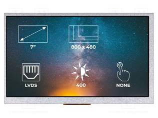 TFT NÄYTTÖ - 7" - 800X480 - VALAISTUS: LED - 164,4X99,45X2,3MM - LVDS - TFT-näytöt - SM-RVT70AQLNWN00 - 1