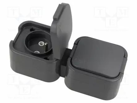 AC LIITIN-PISTORASIA - 2P+PE - 250VAC - 16A - HARMAA - PIN: 3 - AC liittimet ja rungot - ABEX-9002770 - 1