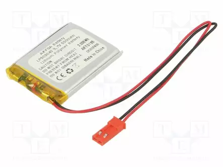 AKKU: LI-PO - 3,7V - 550MAH - JOHDOT,JST SYP-02T-1 LIITOS - Akut - AKY-LP503040 - 1