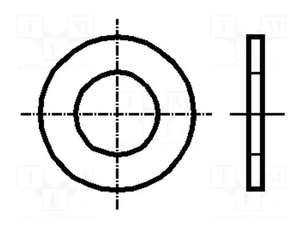 ALUSLEVY - PYÖREÄ - M5 - D=10MM - H=1MM - RUOSTUMATON TERÄS A2 - BN 670 - Aluslevyt ja prikat - B5BN670 - 1