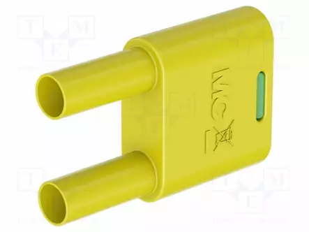 LABORATORY CONNECTOR: 4MM BANANA - 32A - KELTAINEN-VIHREÄ - INSULATED - Banaaniliittimet 4mm - SKS2-4N-19-20 - 1