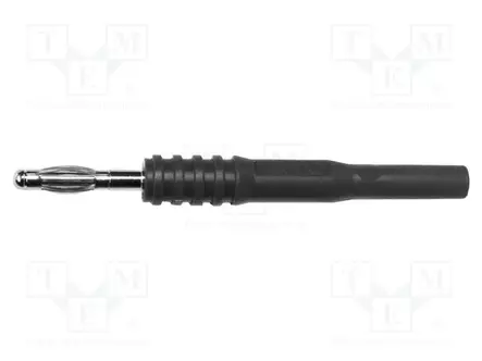 LABORATORIOBANAANILIITIN 4MM - PISTOKE - 20A - 1KV - MUSTA - 66,3MM - Banaaniliittimet 4mm - BU-32101-0 - 1