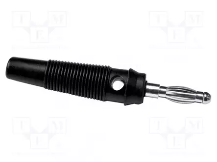 LABORATORY CONNECTOR: 4MM BANANA - PLUG - 24A - 30VAC - 60VDC - MUSTA - Banaaniliittimet 4mm - BU-32616-0 - 1