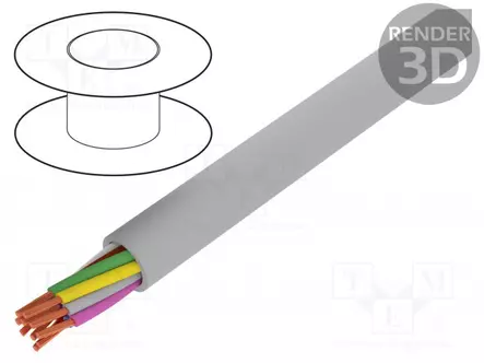 JOHTO: OHJAUSJOHTO - 10X18AWG - ERISTYS: PVC - VÄRI: HARMAA - LANKA: CU - Tulen kestävät kaapelit - 5308UE.008500 - 1