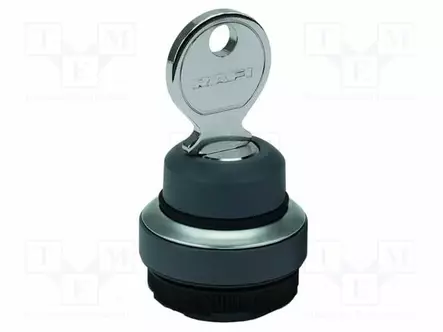 KIERTOKYTKIN AVAIMELLA VARUSTETUT - 22,3MM - MUSTA - EI OLE - Taulukytkimet, standardi 22mm - 1.30.275.22106-0 - 1