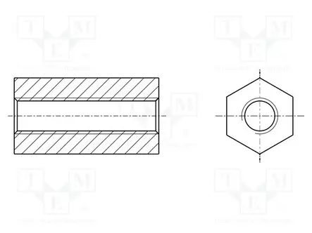KOROTUSRUUVI - KUUSIKULMA- POLYAMIDI - M3 - PIT: 12MM - Muoviset korotusruuvit ja -holkit - R30-1611200 - 1
