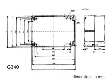 KOTELO ABS-MUOVIA 171x121x80mm TIIVIS SISÄKKEILLÄ - Kotelot - G-sarja - G340 - 1