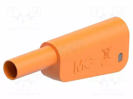 LABORATORY CONNECTOR: 4MM BANANA - 32A - 1KV - ORANGE - NICKEL PLATED - Banaaniliittimet 4mm - SLQ-4N-46-30 - 1