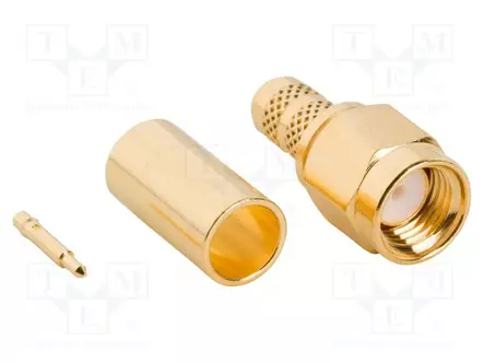 LIITIN: SMA - PISTOKE - UROS - SUORA - 50OHM - JUOTETTAVA,PURISTUS - PTFE - SMA, SMB, SMC liittimet - 901-9870 - 2