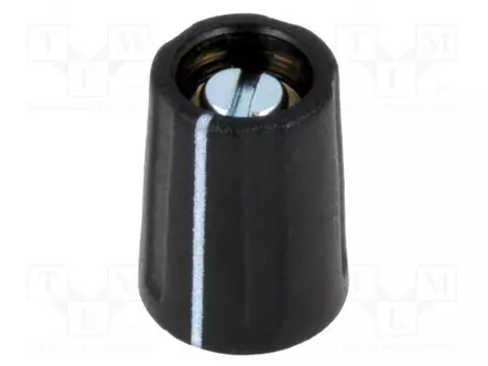 NUPPI - ILMAISINTEN KANSSA - ABS - ØAKSELIN: 3MM - Ø10,5X14MM - MUSTA - Potentiometrien nupit - A2610030 - 1