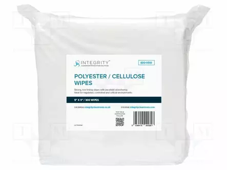 PUHDISTIN: RÄTTI - KUIVAT - 300KPL - 228,6X228,6MM - ISO 5 - 68G/M2 - Työturvallisuus ja -terveys - ATS-600-0510 - 1