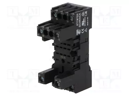 RELEKANTA - PIN: 8 - 12A - 250VAC - DIN-KISKOLLE - RUUVIPURISTIMET - PT - Releiden lisätarvikkeet - PT78720 - 1