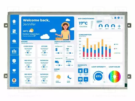 TFT NÄYTTÖ - 12,1" - 1280X800 - VALAISTUS: LED - RGB - LIITÄNTÄ: HDMI - Älykkäät näytöt - RVT121HVHFWN00 - 1