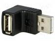 ADAPTERI - USB 2.0 - USB A RASIA,USB A KULMALIITIN - KULLATTU - USB kaapelit ja adapterit - USB-AFAM.90 - 1