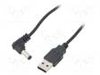 KAAPELI - USB A PISTOKE,DC 5,5/2,1 LIITIN - KULMA - MUSTA - 1M - DC virtakaapelit - USB-DC5.52.1-1.0 - 1