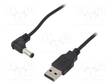 KAAPELI - USB A PISTOKE,DC 5,5/2,5 LIITIN - KULMA - MUSTA - 1M - DC virtakaapelit - USB-DC5.52.5-1.0 - 1