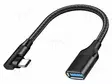 KAAPELI - USB 3.2 GEN 2 - USB A RASIA,USB C KULMALIITIN - 0,2M - USB kaapelit ja adapterit - CU0100 - 2