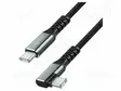 KAAPELI - USB 3.2 GEN 2 - USB C PISTOKE,USB C KULMALIITIN - 0,5M - USB kaapelit ja adapterit - CU0270 - 1