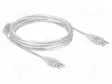 KAAPELI - USB 2.0 - USB A PISTOKE,MOLEMMIN PUOLIN - 3M - LÄPINÄKYVÄ - USB kaapelit ja adapterit - DELOCK-83890 - 1