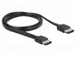 CABLE: SATA - E-SATA SOCKET,BOTH SIDES - 1M - FLAT - MUSTA - 3GBPS - Tietokonetarvikkeet - muut - DELOCK-85640 - 1