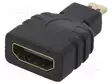 HDMI ADAPTERI -PISTORASIA,MICRO HDMI PISTOKE - MUSTA - HDMI, DVI, DisplayPort johdot - AK-AD-10 - 1