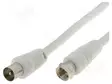 KAAPELI - 5M - F PISTOKE,KOAKSIAALIPISTOKE, 9,5MM - VALKOINEN - Antennijohdot - CABLE-FC-5.0 - 1