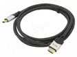 KAAPELI - HDMI-PISTOKE,MOLEMMIN PUOLIN - PVC - TEKSTIILI - 2M - MUSTA - HDMI, DVI, DisplayPort johdot - CG865-2.0 - 1