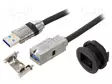 USB-PISTORASIA - 22MM - HAR-PORT - Ø22,3MM - IP20 - MUSTA - PIT: 0,5M - Taulukytkimien lisävarusteet - 09454521970 - 1