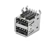 USB A FEMALE, DOUBLE CONNECTOR 90°, PCB MOUNTING - USB liittimet - CC090 - 1