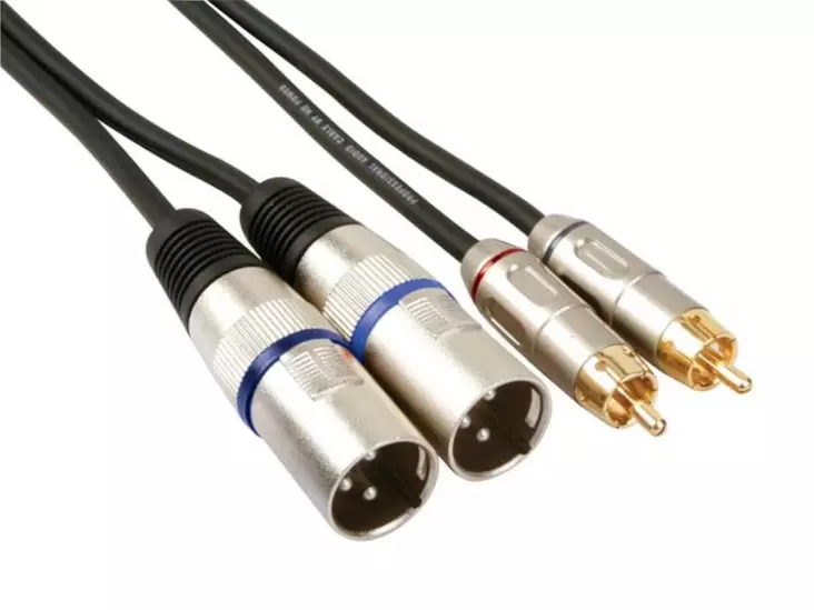 2 x XLR 3-PIN male to 2 x RCA male, 1m - Kaiutinkaapelit - PAC150 - 1