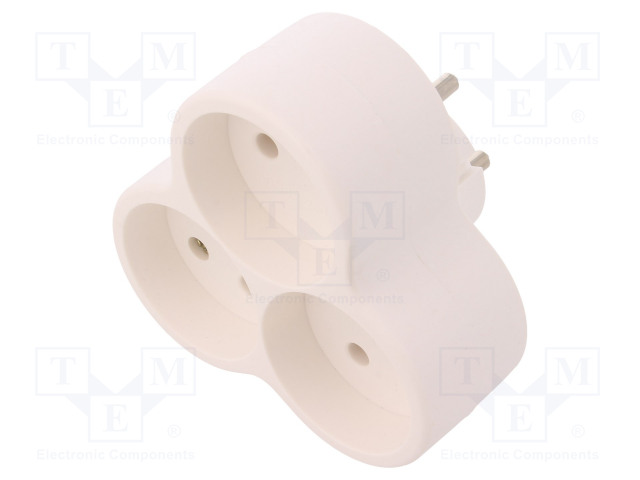 AC LIITIN-HAAROITIN - 2P - 250VAC - 16A - MALLI: PYÖREÄT - AC liittimet ja rungot - W-01140 - 1