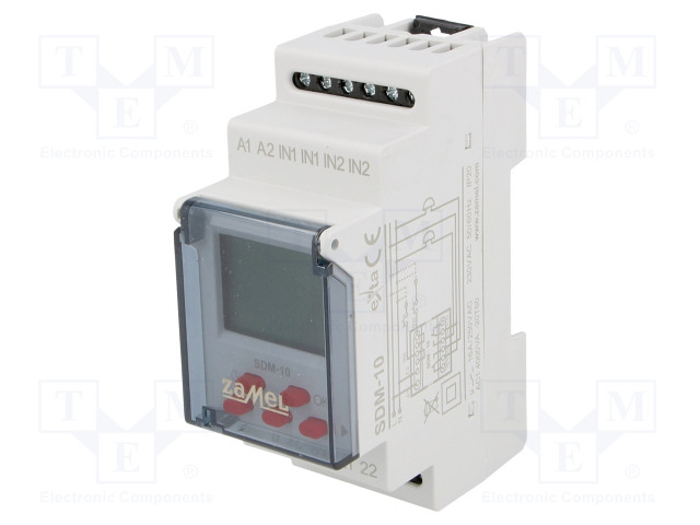 AUTOMATION MODULE: TIMER - RANGE: 1 YEAR - 230VAC - IP20 - 14VA - CH: 1 - Aikareleet ja ajastimet - SDM-10 - 1