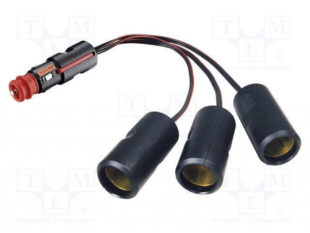 AUTO-SAVUKKEENSYTYTTIMEN HAAROITUSLIITOS - 16A - MUSTA - 0,25M - Autopistokelaturit ja virtalähteet - PROCAR-67889050 - 1