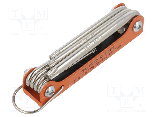 WRENCH: TORX®-SET - TX10,TX15,TX20,TX25,TX27,TX30,TX40 - 7PCS. - Kuusiokolo- ja TORX avaimet - PG-T180 - 1