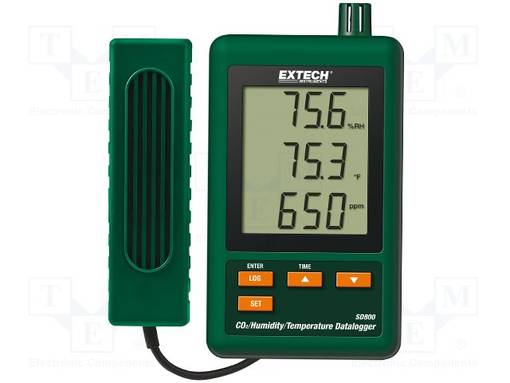 DATALOGGERI - CO2,LÄMPÖTILA-KOSTEUS - LCD NÄYTTÖ - ±0,8°C - ±4% - ±5% - Kosteusmittarit - SD800 - 1