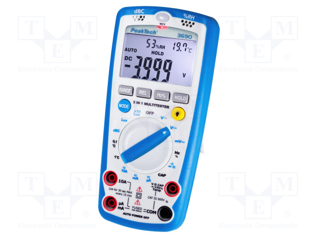 YLEISMITTARI - LCD - (4000) - VDC: 400MV,4V,40V,400V,600V - Digitaaliyleismittarit - PKT-P3690 - 1