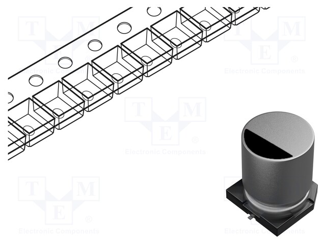 ELEKTROLYYTTIKONDENSAATTORI - SMD - 10UF - 25VDC - Elektrolyyttikondensaattorit - vaaka - VB1E100MB054000CE0 - 1