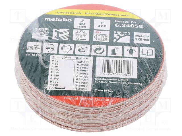 HIOMALAIKKA - RAKEISUUS: 320 - KIINNITYS: TARRA - PUU,METALLI - Ø80MM - Hiomapaperit ja -laikat - MTB.624058000 - 1