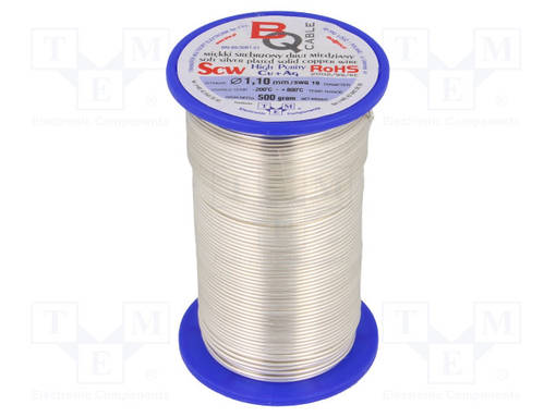 HOPEOITU KUPARILANKA - 1,1MM - 500G -200÷800°C - Hopeoitu kuparilanka - SCW-1.10500 - 1