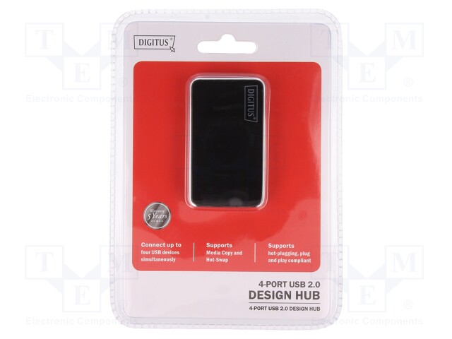 USB HUB - DC,USB A-PISTORASIA X4,USB B MINI RASIA - USB 2.0 - Tietokonetarvikkeet - muut - DA-70220 - 1